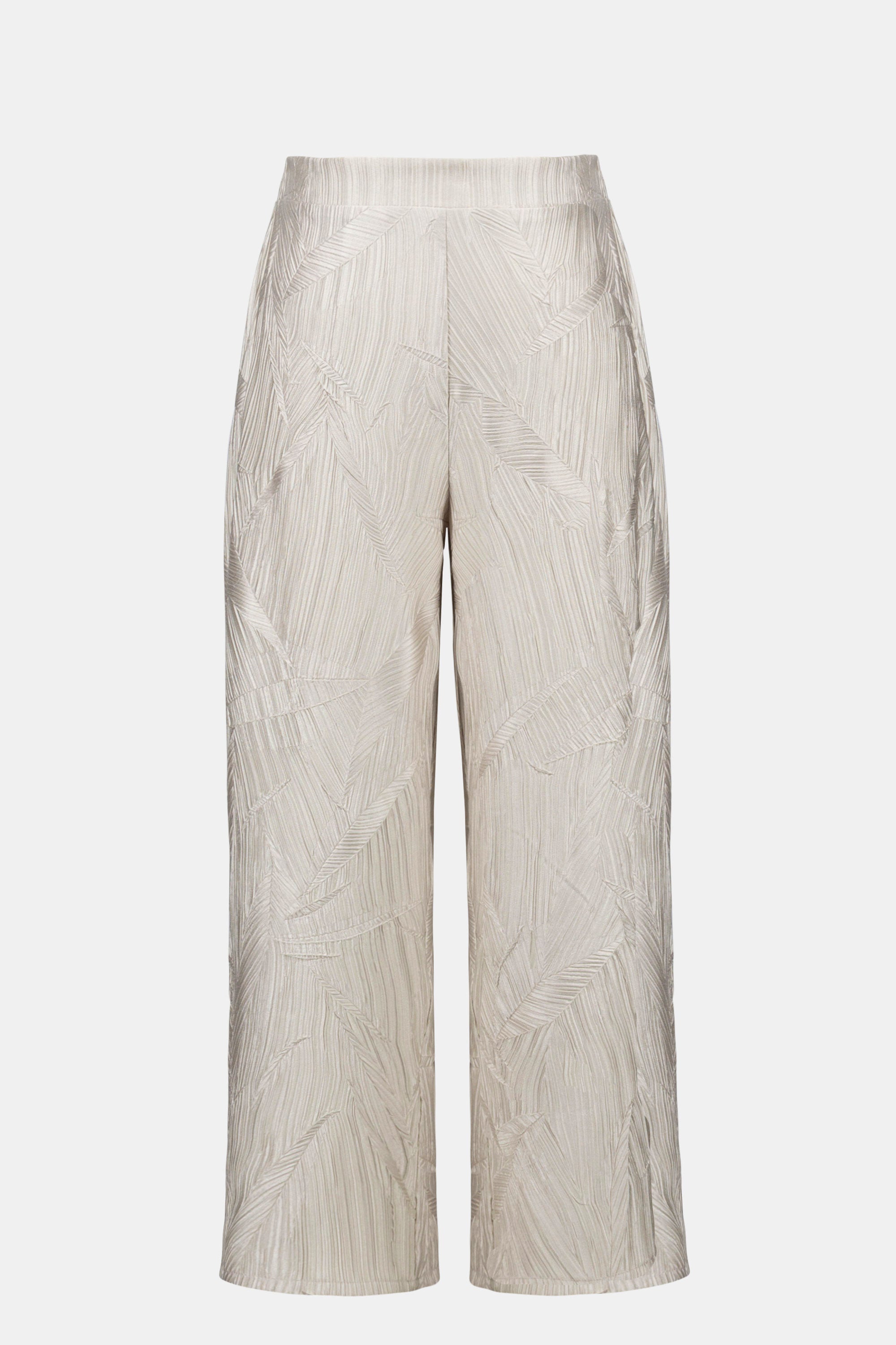 Pleated Satin Pull-On Culotte Pants made of luxurious fabric with elegant pleats and modern side slits for contemporary style.