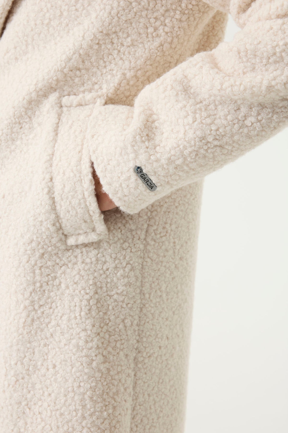 cream Lennox Textured Coat sleeve
