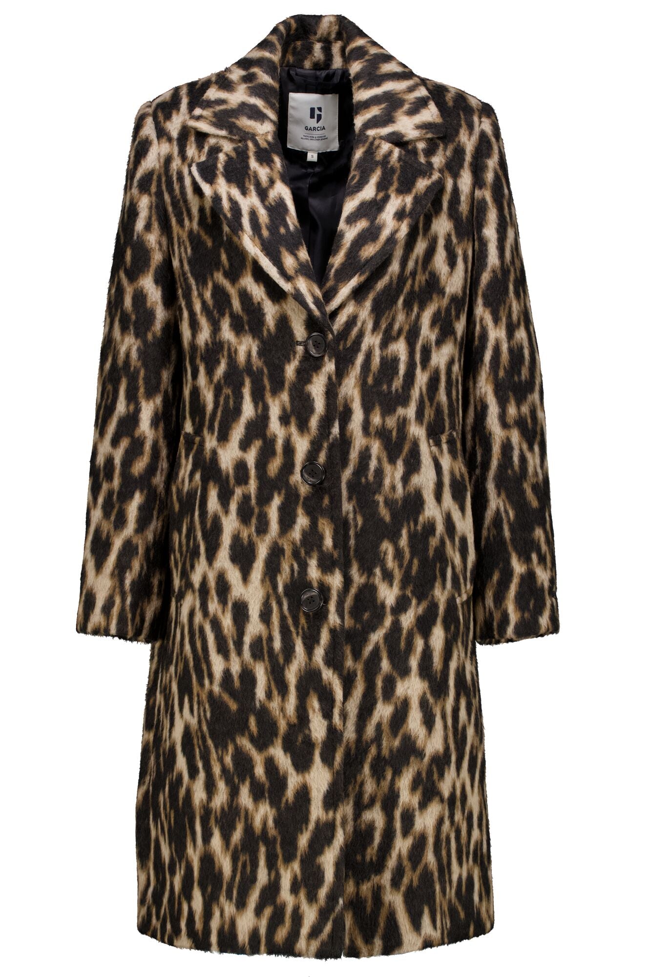 Leopard print coat on a white background