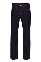 Mid-rise straight-leg denim jeans featuring classic back pockets and a streamlined fit through the leg.