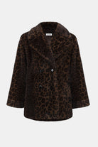 Leopard print coat on a white background