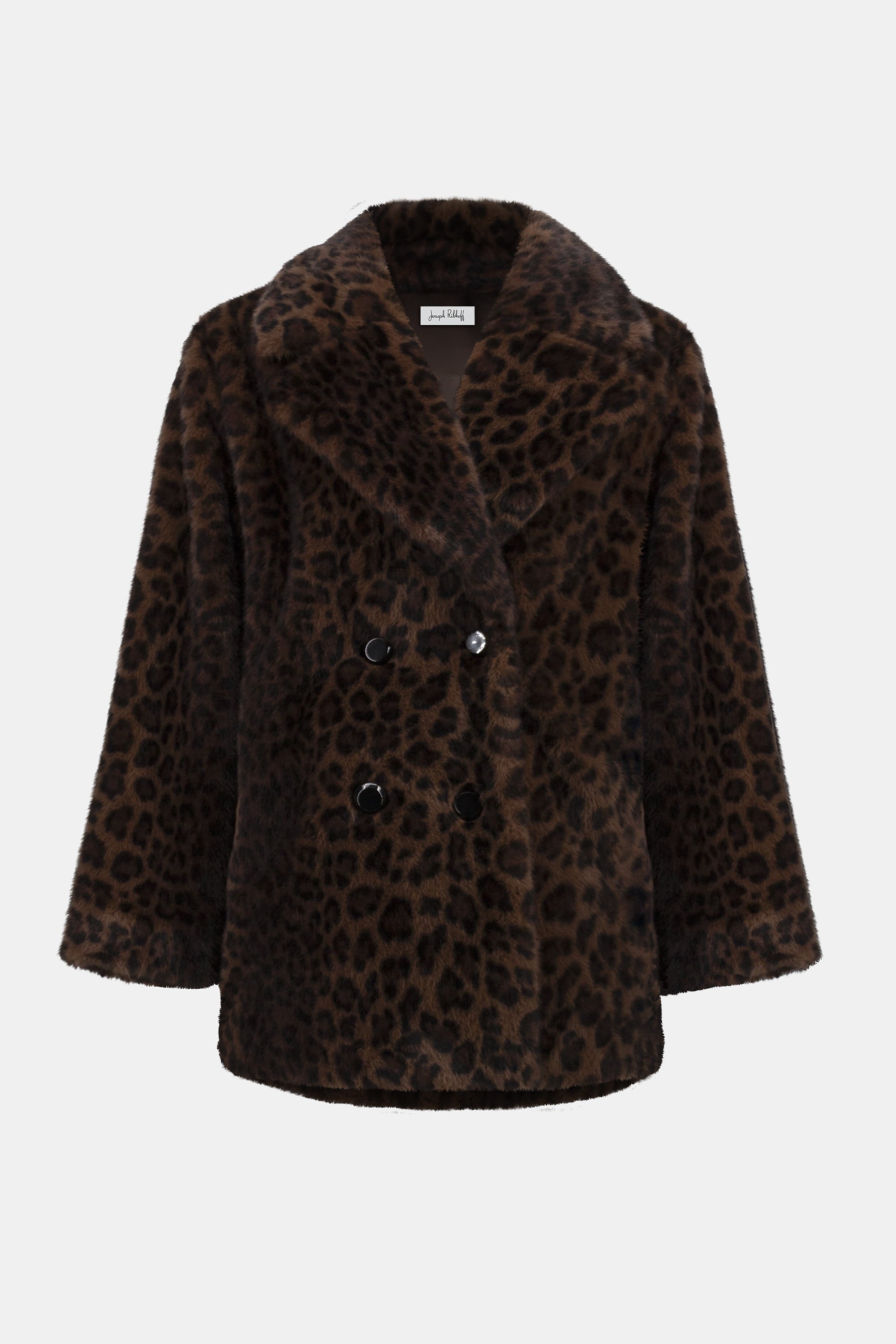 Leopard print coat on a white background