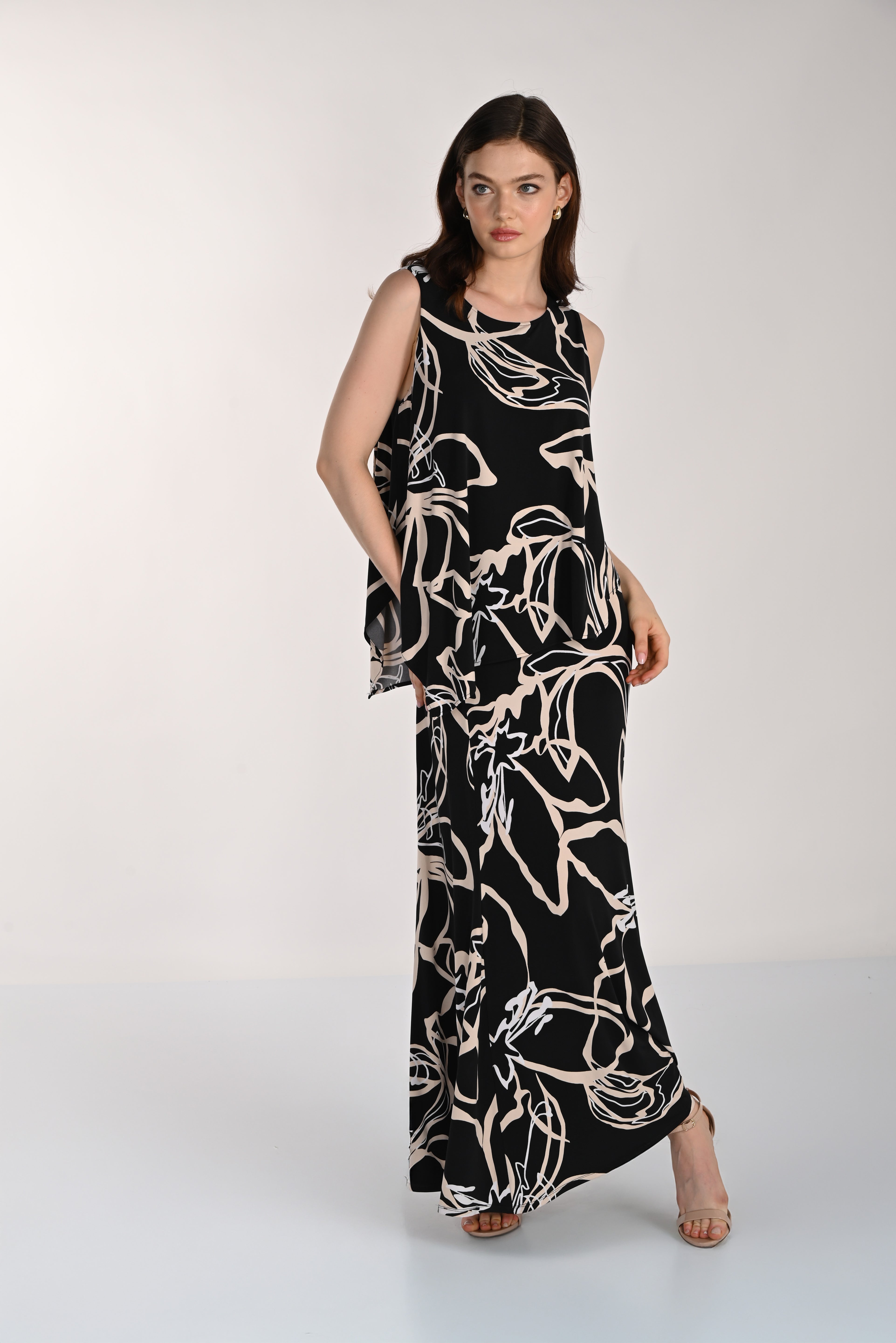 red sequin a line dress Sequin Embellished Mesh A-line Dress 3-D Flower Applique and Side Slit  GLGL3033 main image 0