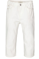 white slim-fit capri pants