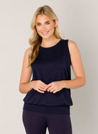 Women's dark blue sleeveless top