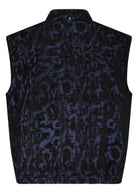 Black patterned vest on a white background