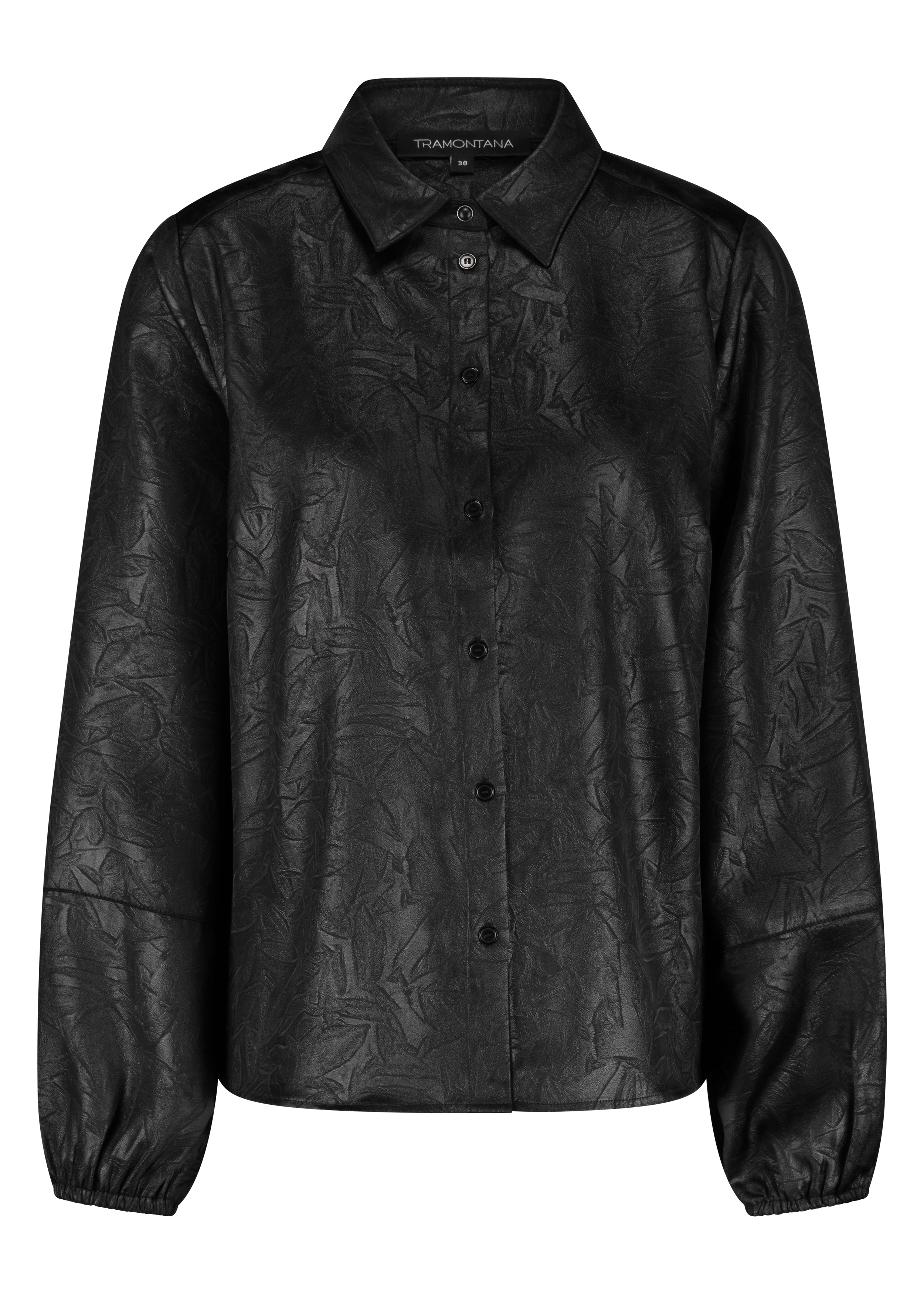 Black textured shirt on a white background