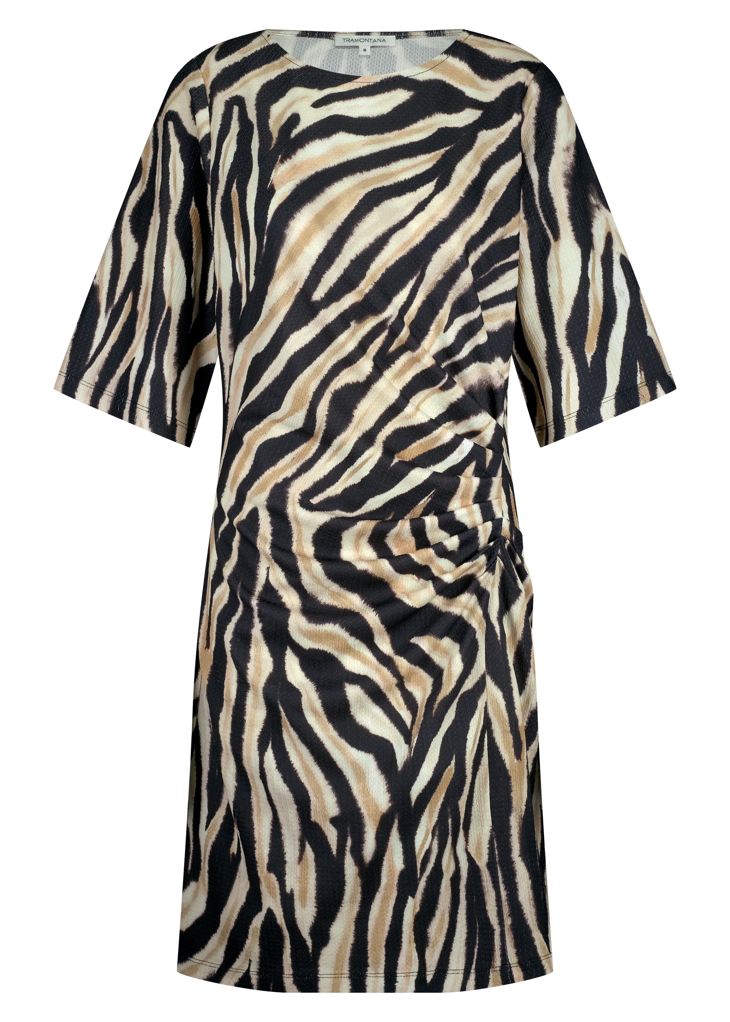 Zebra print dress on a white background
